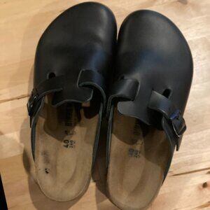 Birkenstock Boston Super Grip Black Leather SZ 40